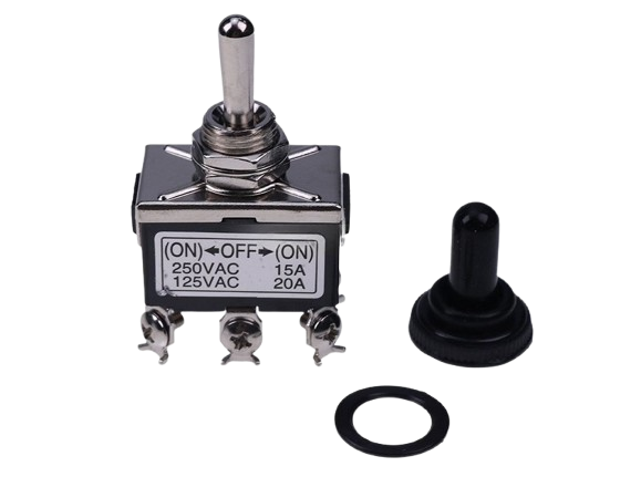 Genie 128202GT Toggle Switch – DPDT 3-Position Momentary with Rubber Boot
