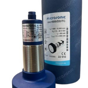 microsonic mic+600/DD/TC Ultrasonic Sensor – M30, 600–8000 mm Detection, 2 × PNP