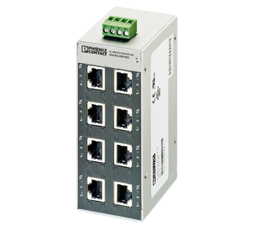 Phoenix Contact 2891110 FL SWITCH SFN 7TX/FX ST Industrial Ethernet Switch – 7 RJ45 + 1 FO Port