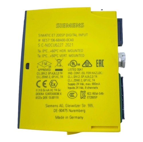 Siemens 6ES7136-6BA00-0CA0 – ET 200SP Safety Digital Input Module (F-DI 8 × 24V DC HF)