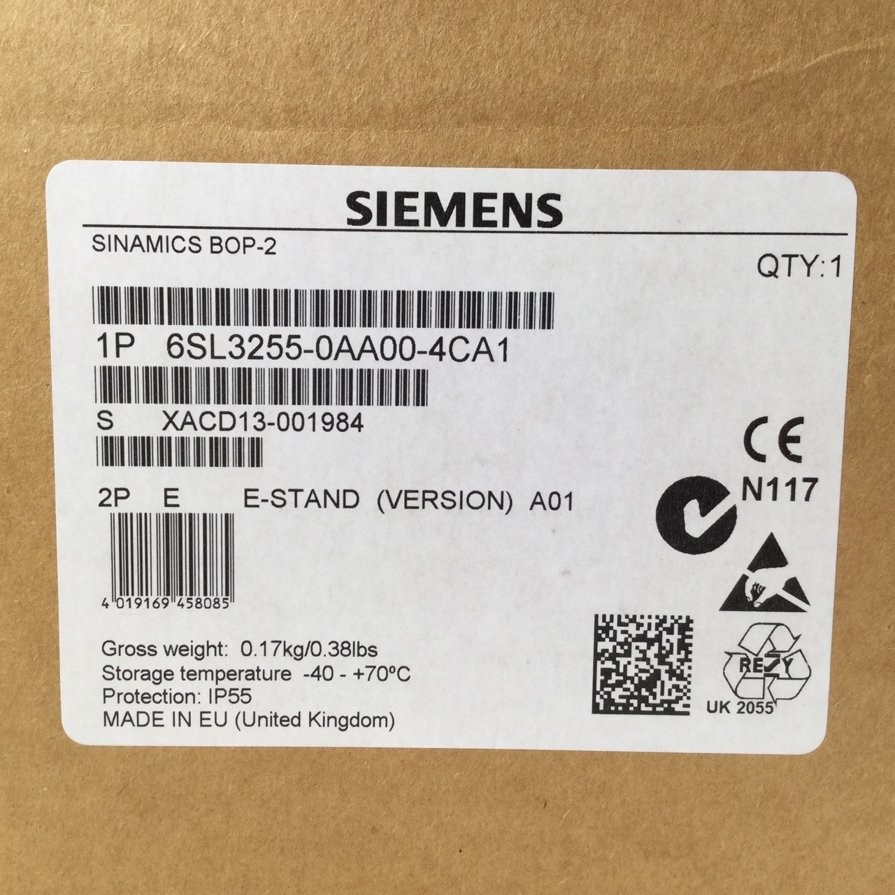 Siemens 6SL3255-0AA00-4CA1 – SINAMICS G120 Basic Operator Panel (BOP-2)
