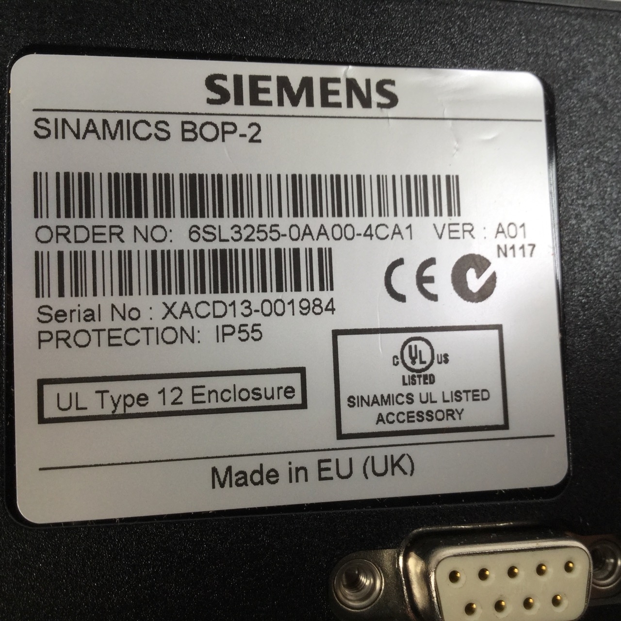 Siemens 6SL3255-0AA00-4CA1 – SINAMICS G120 Basic Operator Panel (BOP-2)