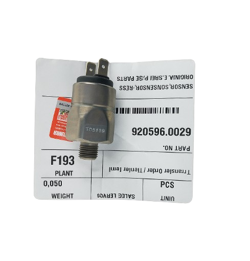 Kalmar 920596.0029 Pressure Sensor for Reach Stacker Hydraulic System